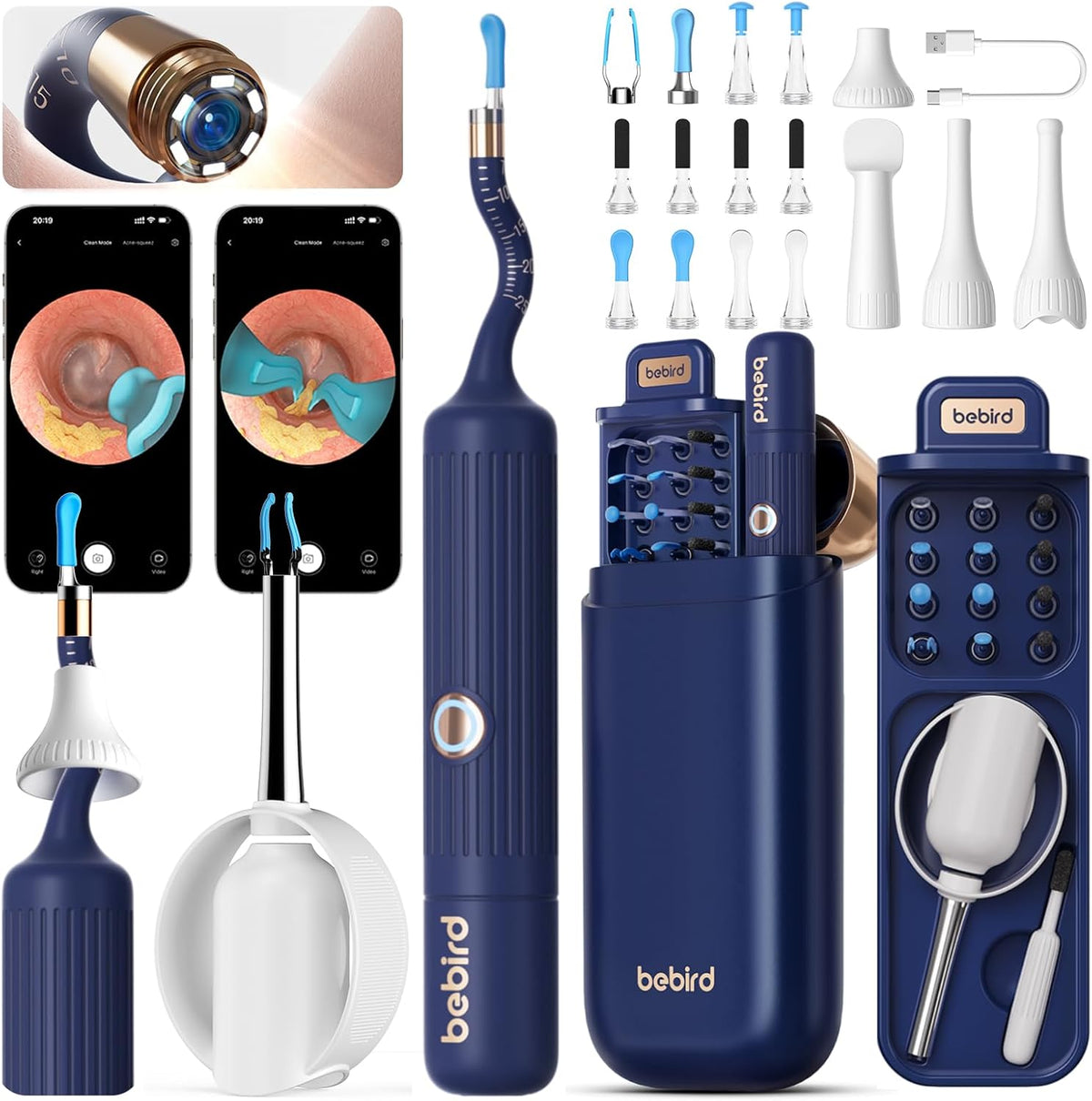 Bebird Pro Ear Wax Removal Kit, 1920P HD Visual Ear Otoscope with Camera & Light, Safe Ear Cleaning Tool for Adults & Kids