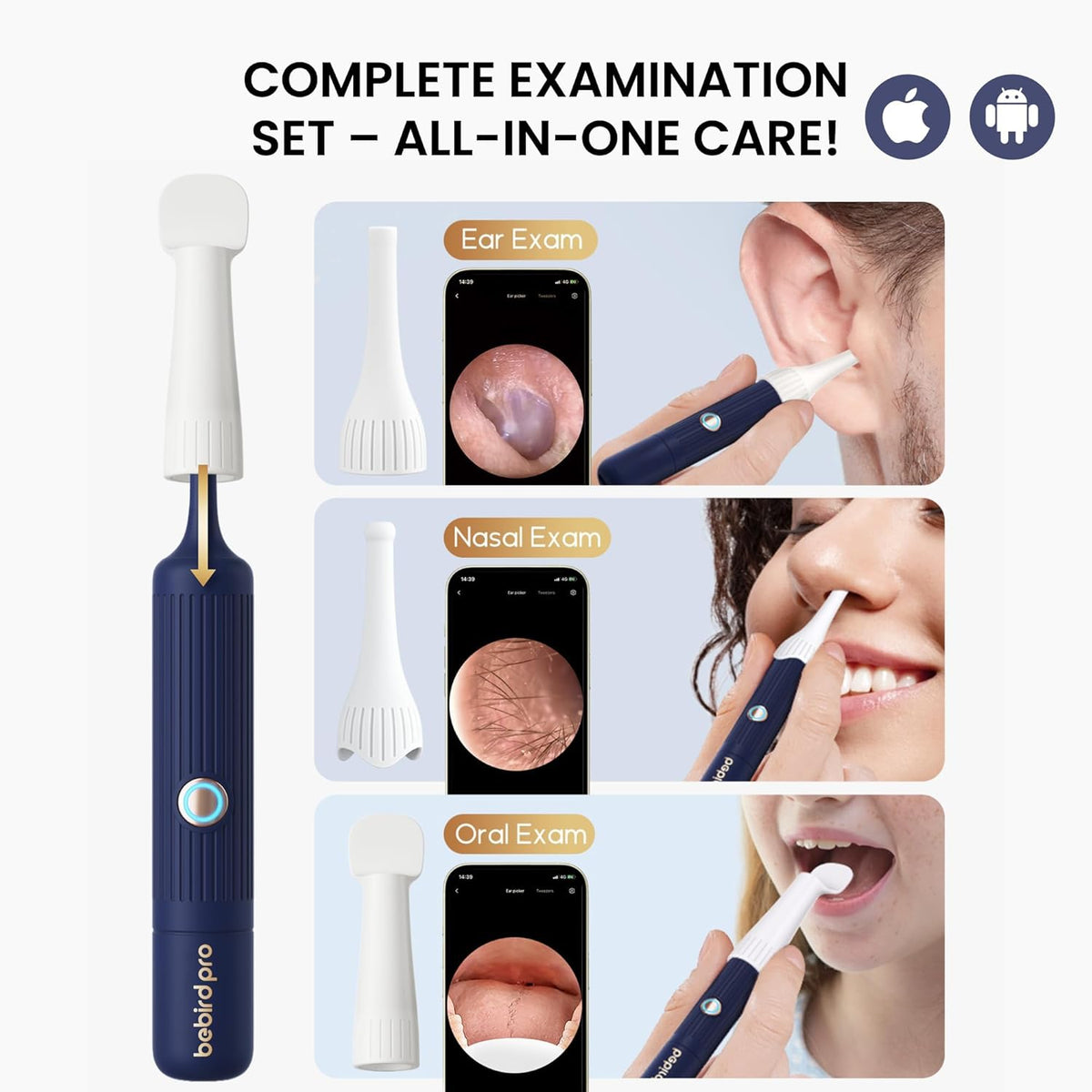 Bebird Pro Ear Wax Removal Kit, 1920P HD Visual Ear Otoscope with Camera & Light, Safe Ear Cleaning Tool for Adults & Kids